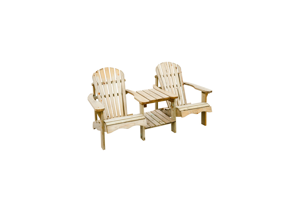 Foto: Comfortline relaxstoel dubbel van geimpregneerd houtLF 1