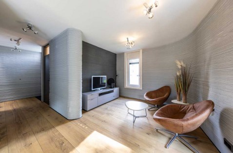 Foto : Lindura van MEISTER: innovatieve houten vloer in innovatief 3d-geprint huis