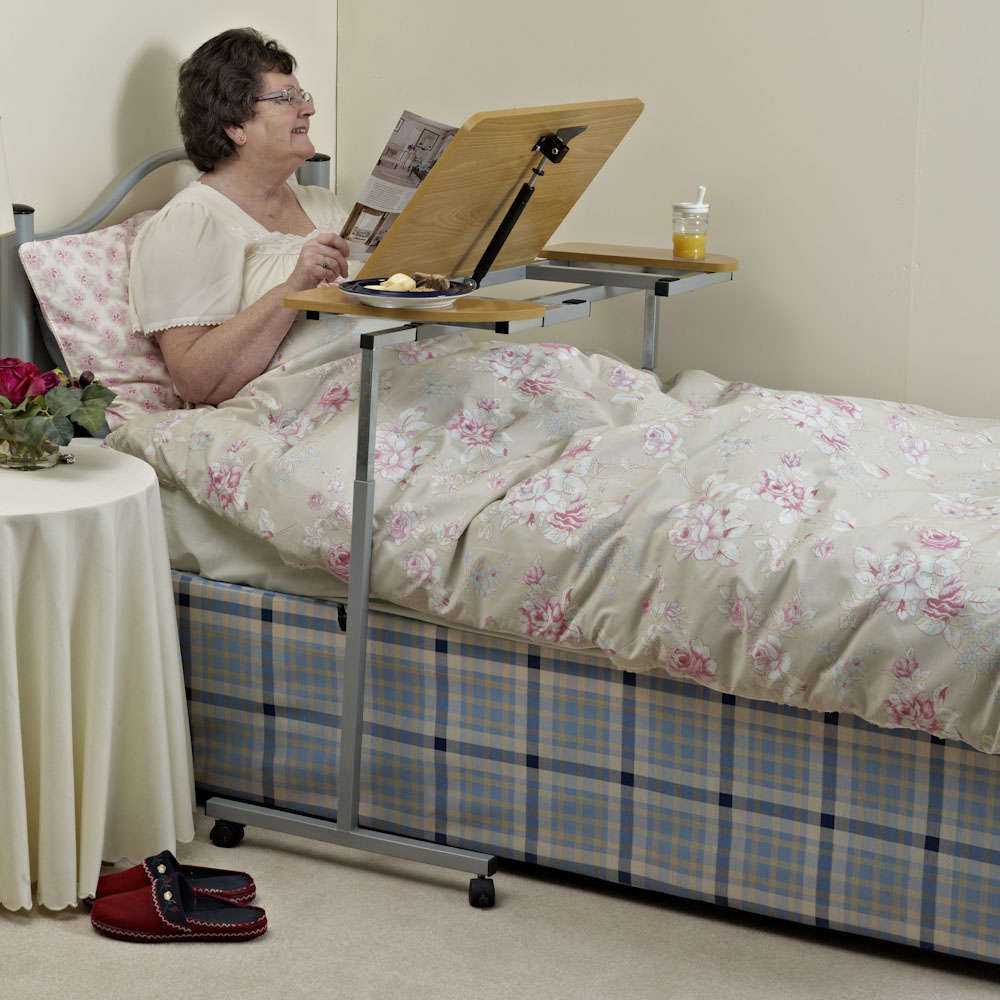 Foto: M66832 2 Nrs Adjustable Tilting Over Bed and Over Chair Table