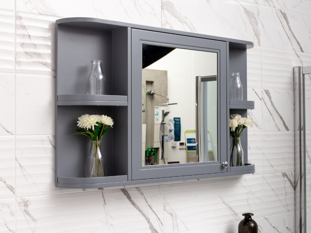 Foto: spiegelkast 1 deur grijs