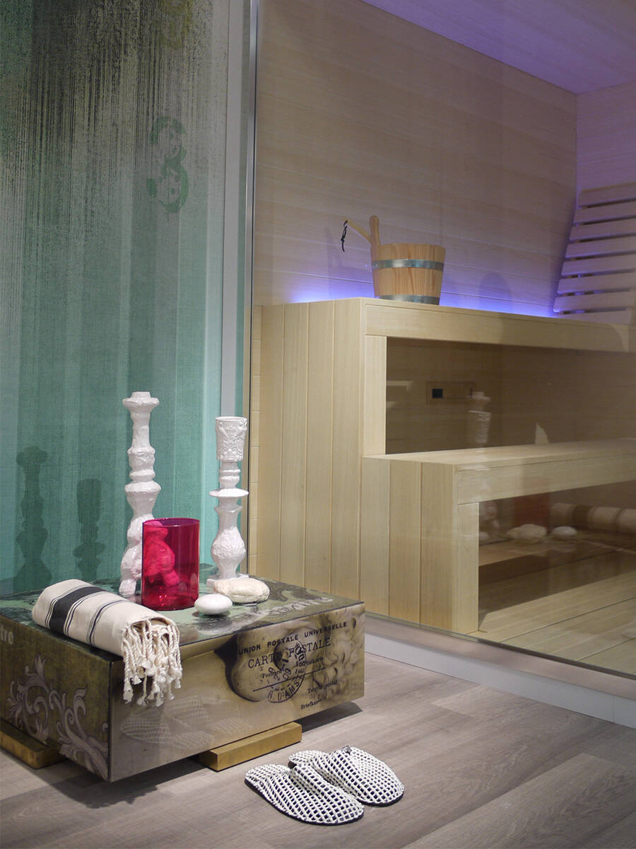 Foto: Wonennl Hansgrohe trend decoration sauna cabin ambiance 3x4