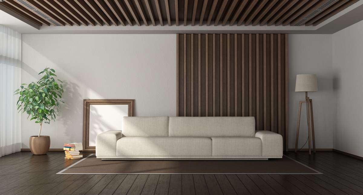 Foto: minimalist living room with wooden paneling on bac 2021 08 27 14 37 12 utc  1 