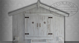 Steigerhouten bedstee Esgrado