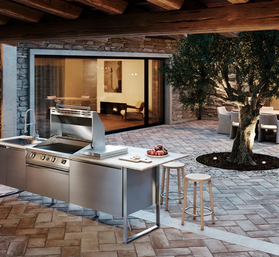 Foto: wonen nl steel buiten keukens buitenkeuken