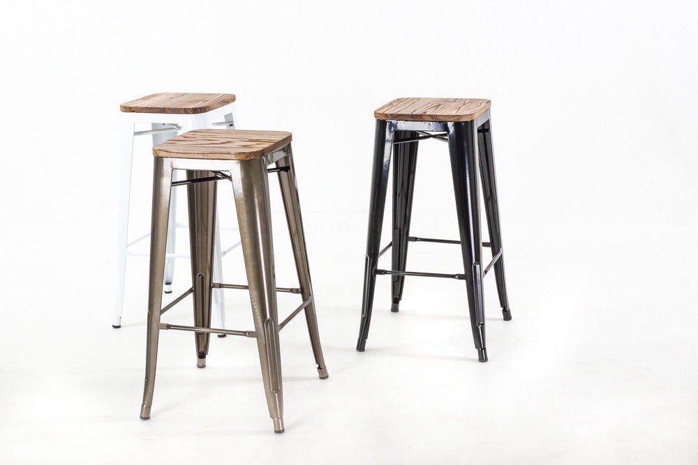 Foto: legend cafe kruk hoog 77 cm houten zitting 33