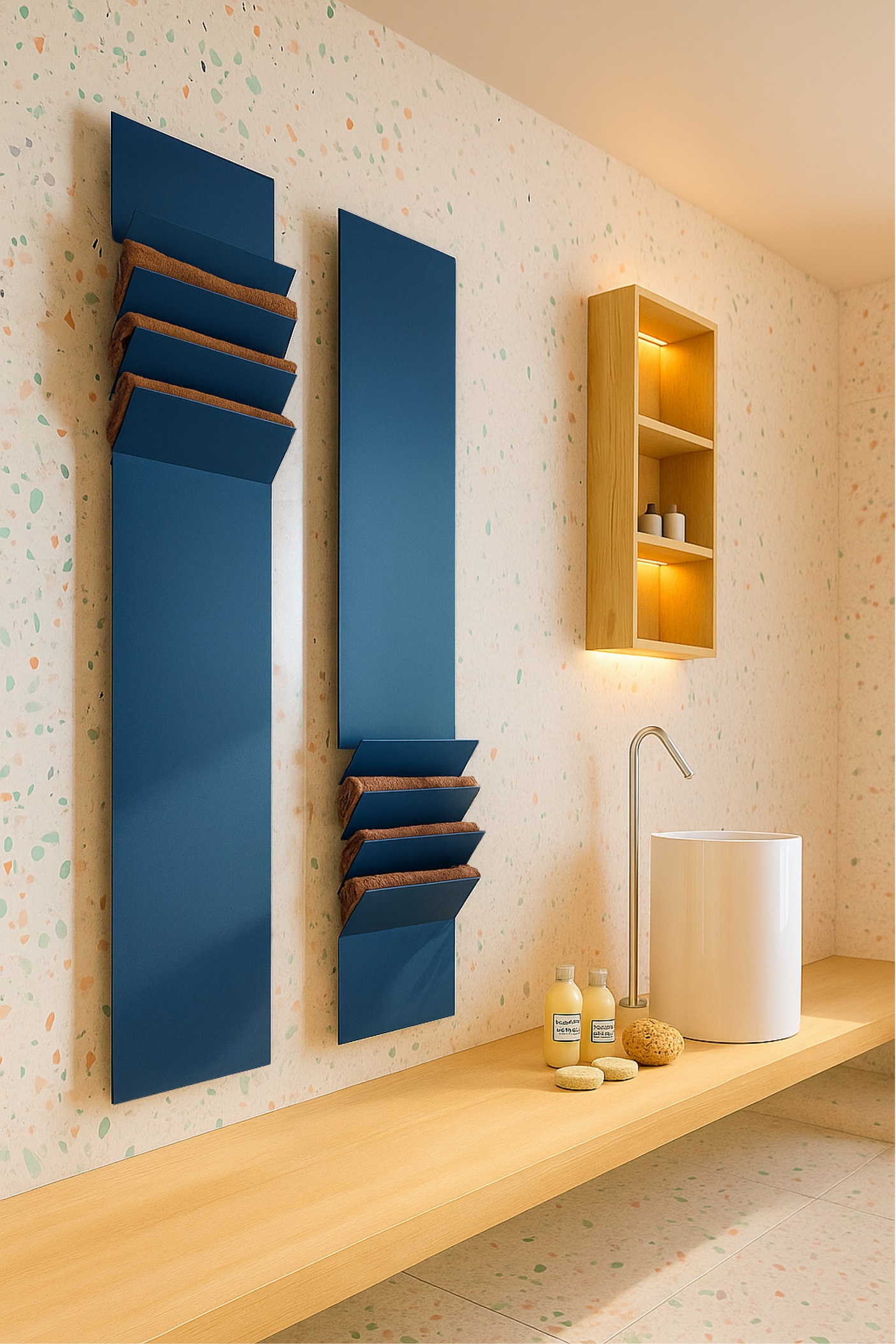 Foto: Radiator FLAPS kleur Mistblu