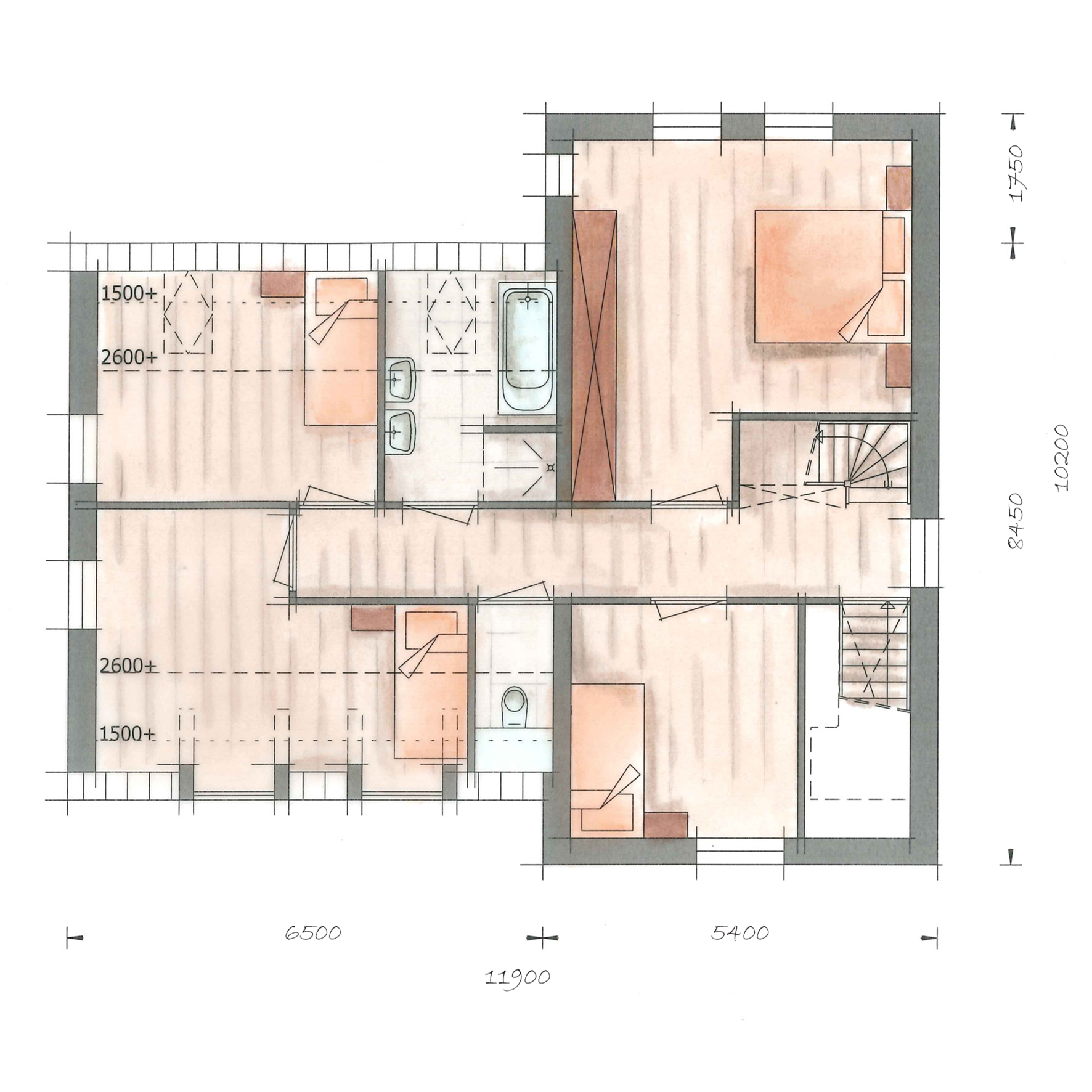 Foto: Huis bouwen  ndash  villatype Vuurvlinder plattegrond verdieping   Architectuurwonen