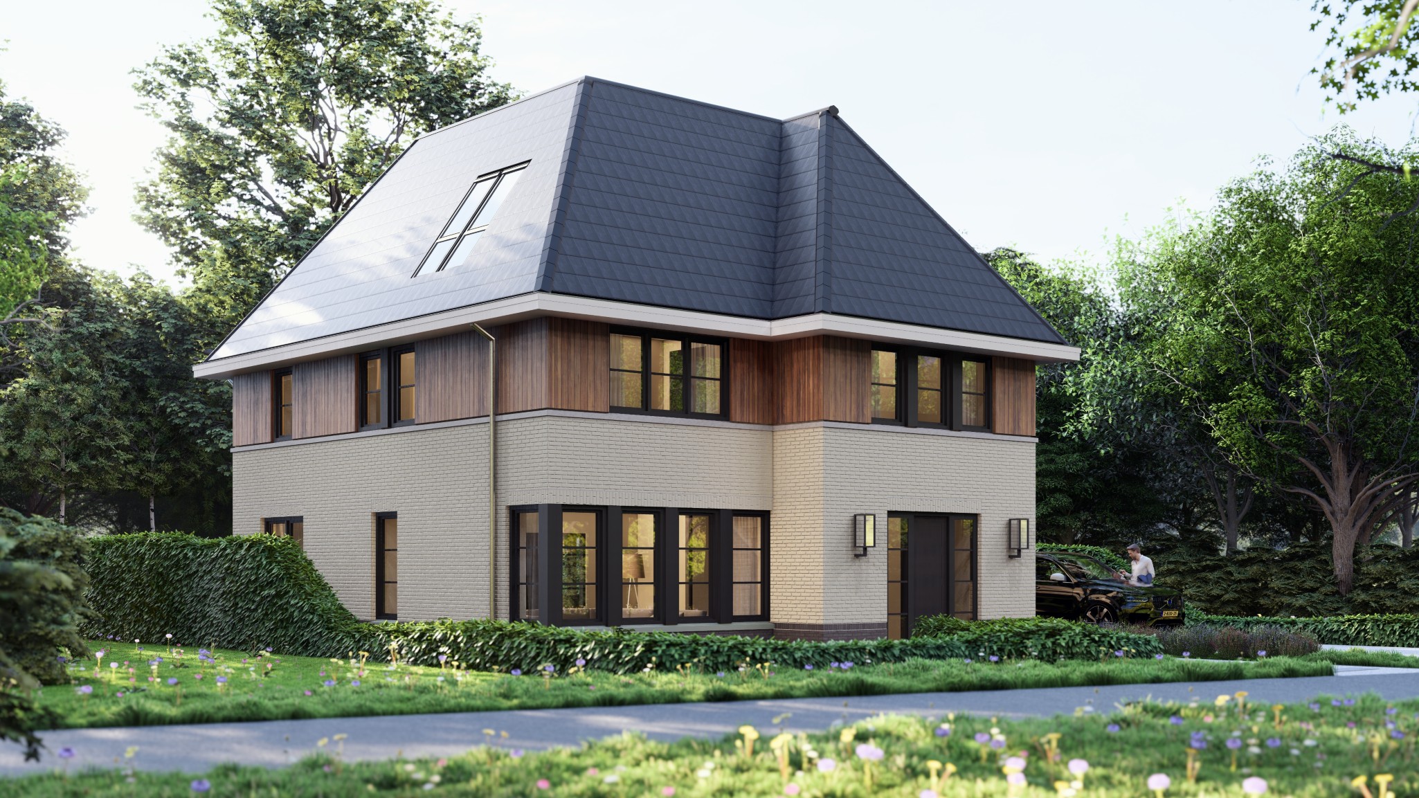 Foto: villa bouwen met pannendak Kolibrievlinder Architectuurwonen