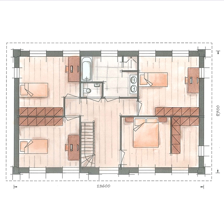 Foto: Huis bouwen   Rietgedekte villatype Nachtpauwoog plattegrond verdieping   Architectuurwonen