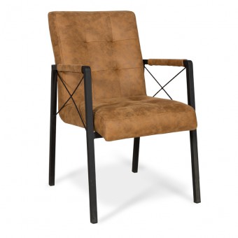 Foto: armstoel strada stof cognac