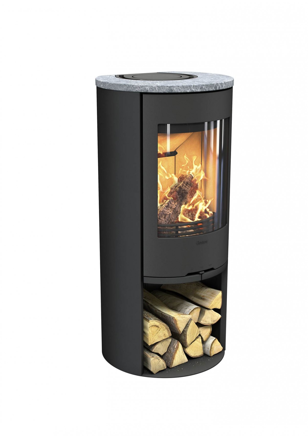 Foto: w3 contura 510 gietijzeren deur zwart speksteen bovenplaat