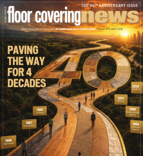 Foto : Floor Covering News bevestigt: Coretec® legde in 2013 het fundament van volledig nieuwe categorie