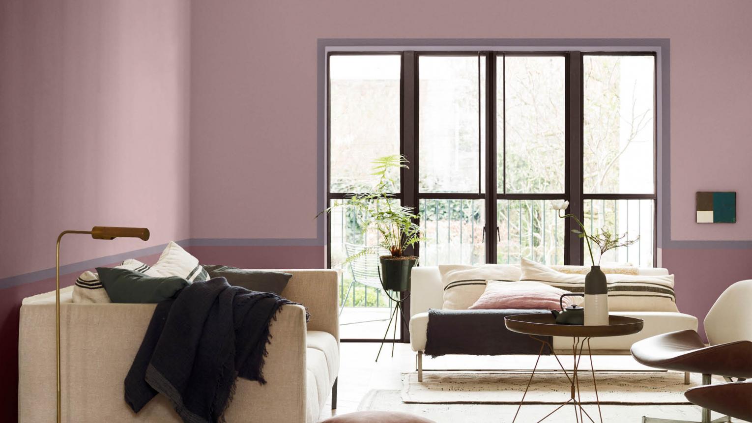 Foto: Wonennl kalmerende kleuren in een woonkamer Flexa Heartwood 2018