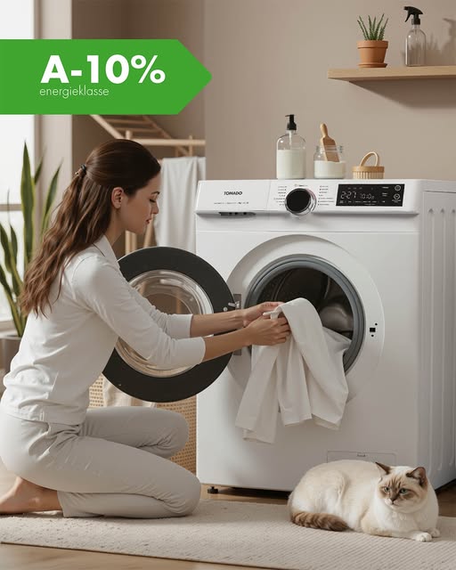 Foto: Tomado TWM8002W SteamClean en energieklasse A 10  voor zuinig en grondig wascomfort