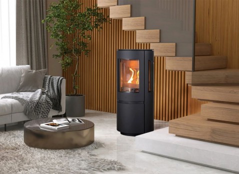 Foto : Element4 Ovation Bio SW: stijlvolle bio-ethanolhaard met panoramisch vuurzicht