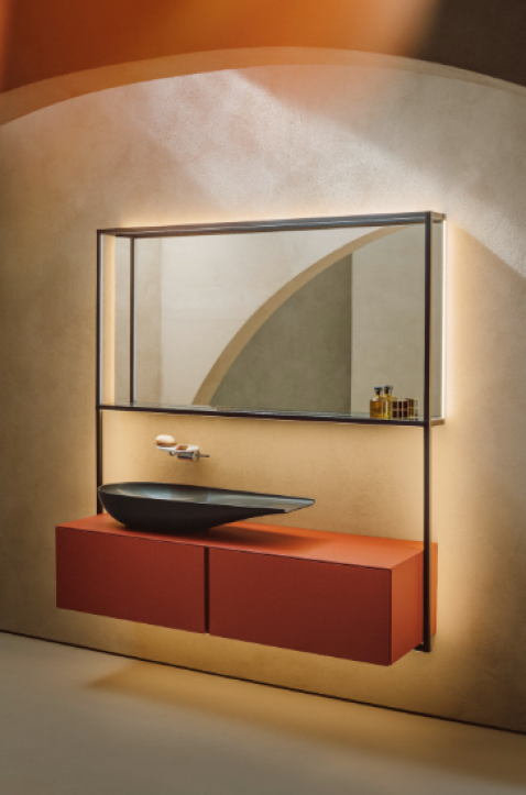 Foto : Luxe spiegelframe met slimme ledverlichting van ILBAGNOALESSI