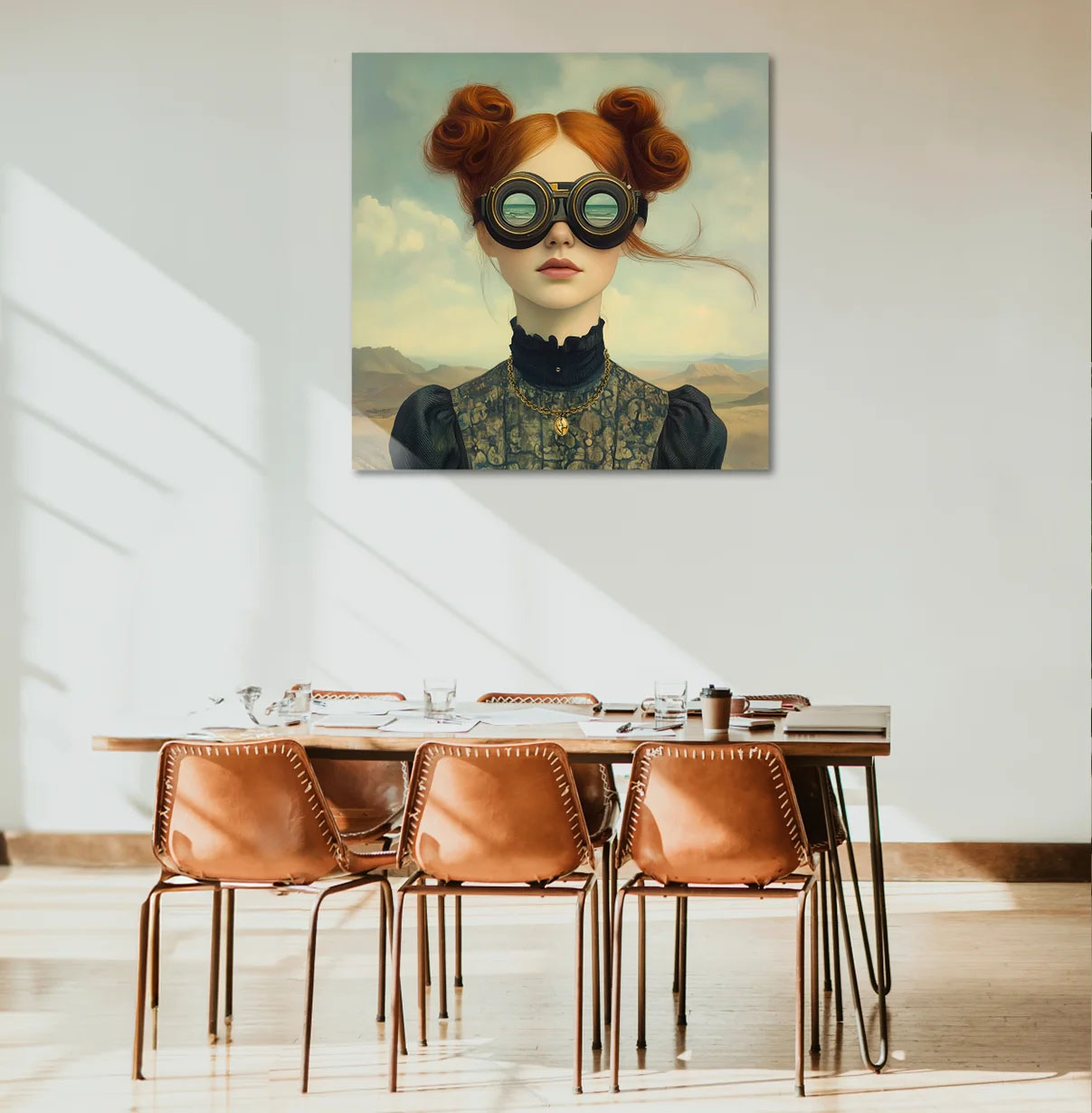 Foto: Roodharige vrouw met goggles