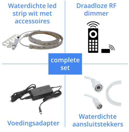 NELUX Neon LED Strip Light 5m Warm Wit - Waterdichte Ledstrip Buiten & Binnen Met Afstandsbediening, Dimmer En Voeding