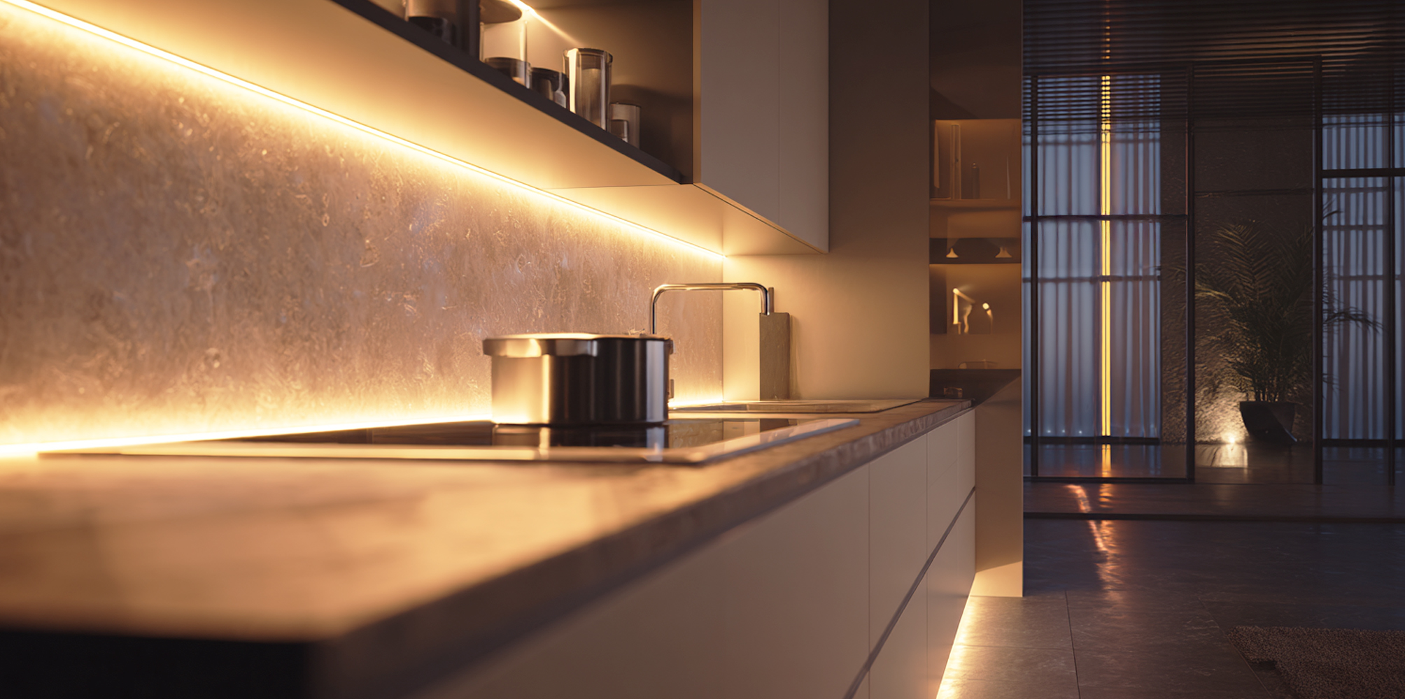 Foto : Led strips in de keuken