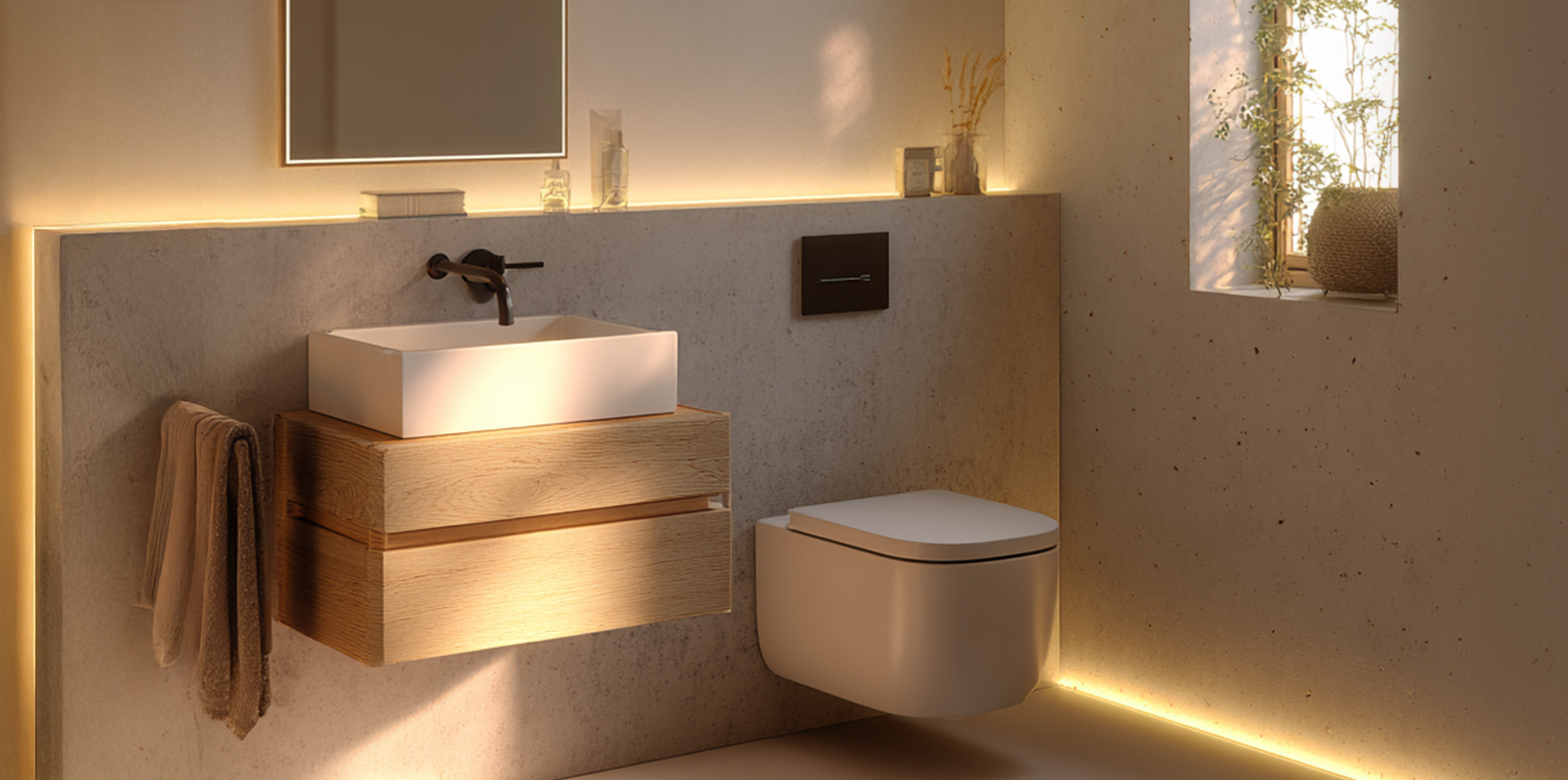 Foto : Toilet verlichting kiezen: minimalistisch, luxe of sfeervol?