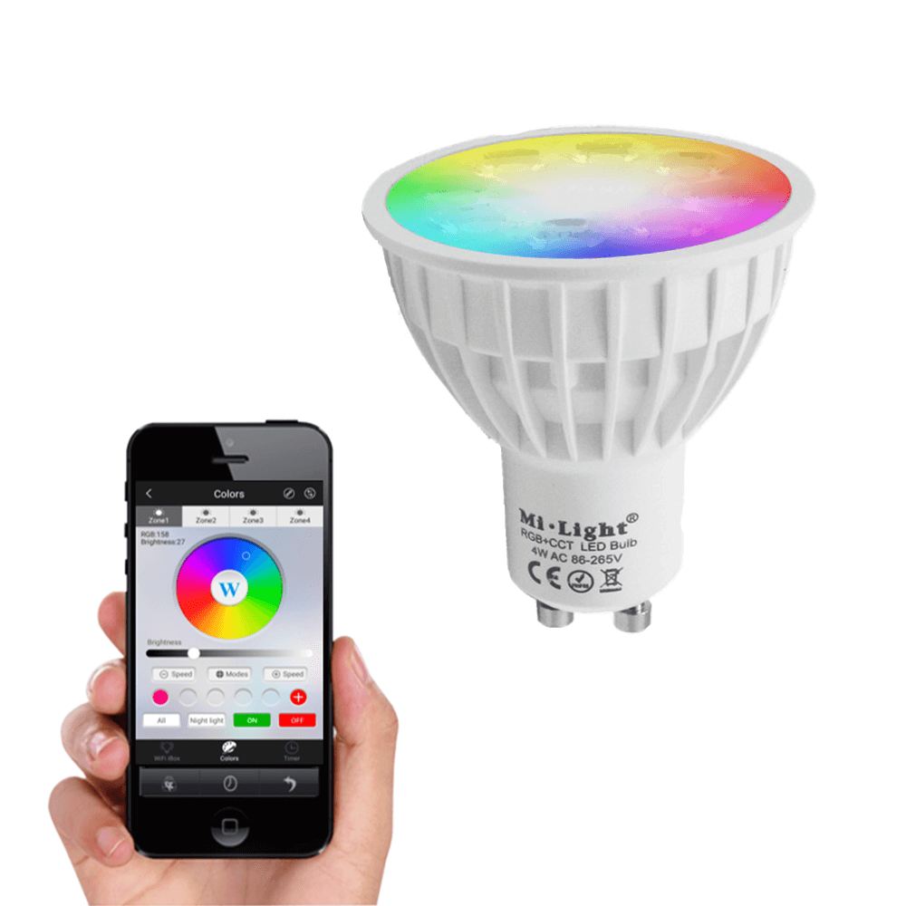 Foto: Milght wifi set rgbww led lamp 4WGU10
