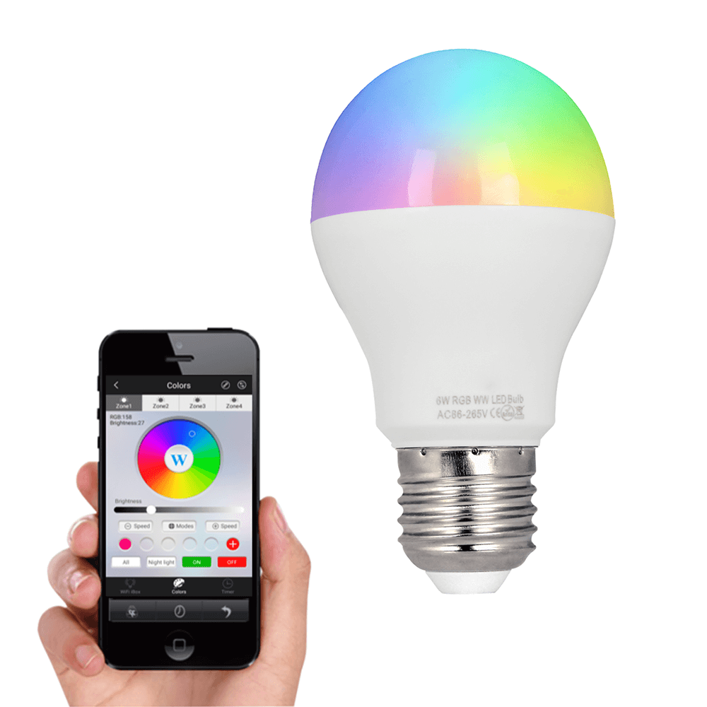 Foto: Milght wifi set rgbww led lamp 6WE27