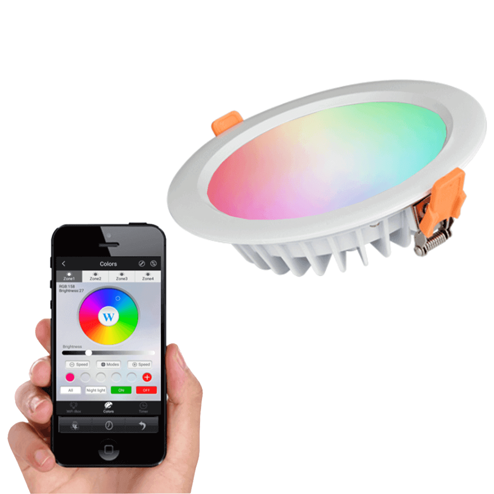 Foto: Milight RGBWW led inbouwspot downlight 15 Watt