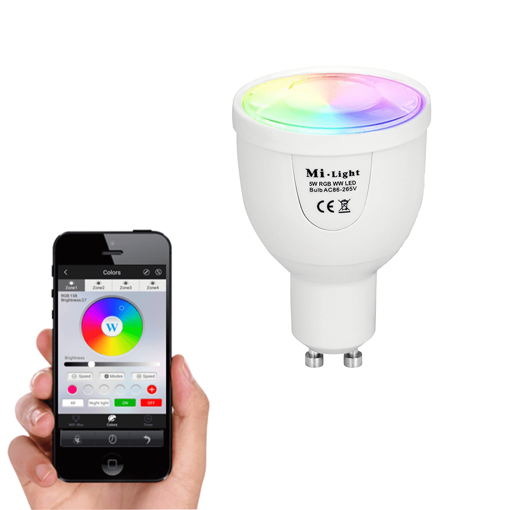 Foto: Milight led spot RGBW 5 Watt GU10 fitting