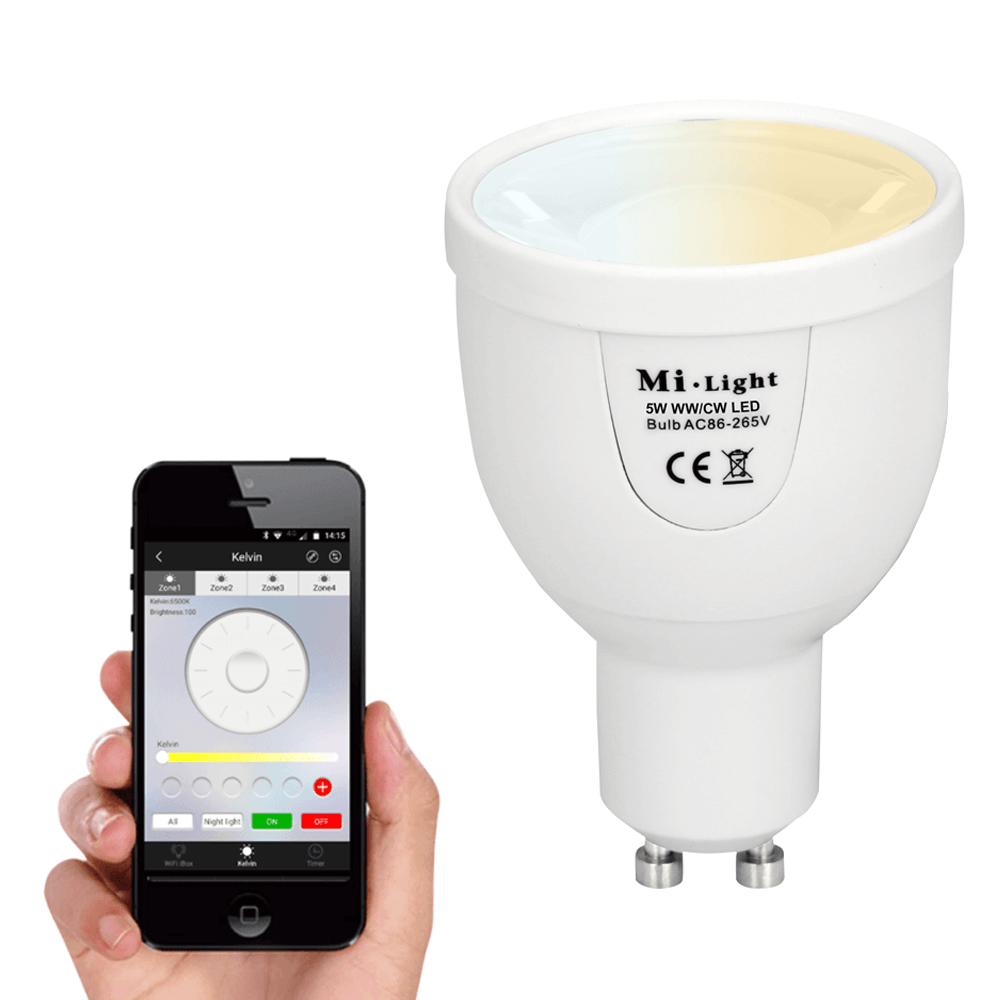 Foto: Milight led spot set Dual White met Wifi module 5 watt GU10  1 