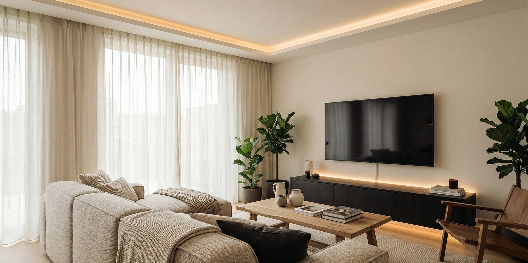 Foto : Woonkamer verlichting plannen: zo creëert u sfeer zonder dat het rommelig wordt