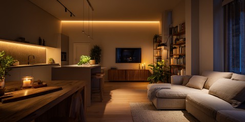 Foto : Led strips in de woonkamer