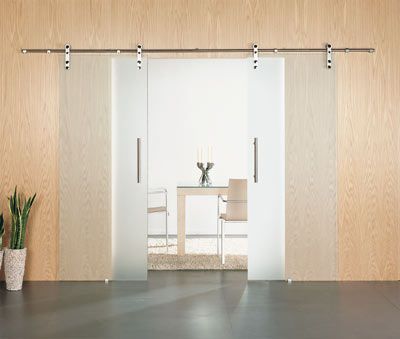Foto: Dubbele schuifdeur Sienna mat glas