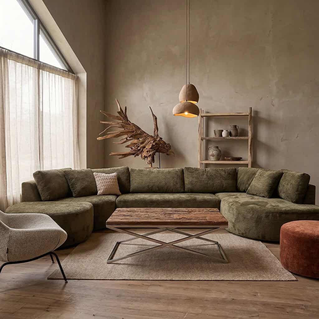 Loungebank van stof van Mokana