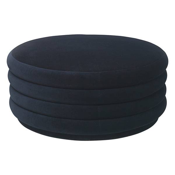 Foto: ferm living collectie poef velvet blauw large