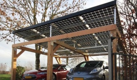 Foto : Kunnen zonnepanelen op een carport?
