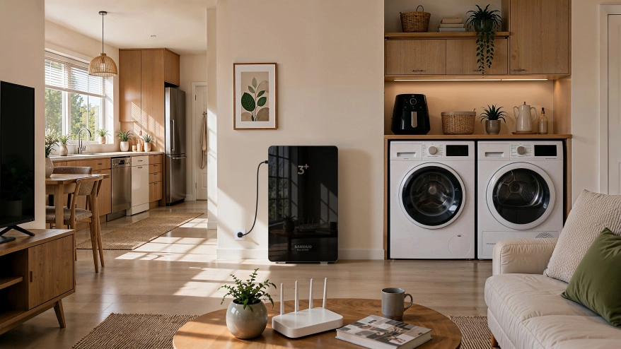 Foto: Wonennl-thuisbatterij-samduo-nex-e6000-woonkamer