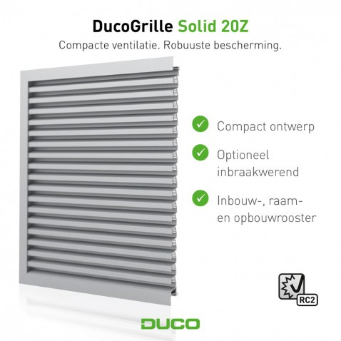 Foto : DUCO introduceert compact ventilatierooster met extra inbraakwering
