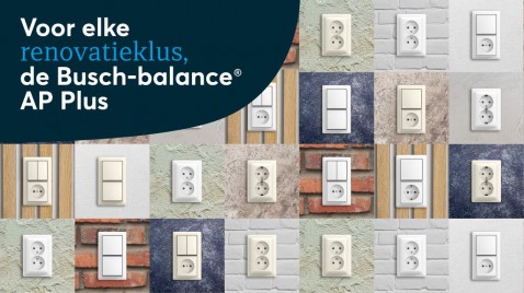 Foto : Busch-Jaeger breidt opbouwserie uit met Busch-balance® AP plus, speciaal ontwikkeld voor renovatie