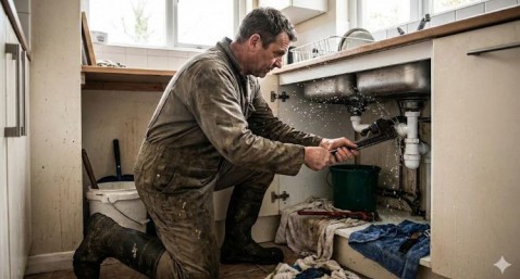 Foto : Lekkage of verstopping in de stad: wat te doen bij waterschade in een appartement?