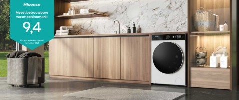 Foto : Hisense meest betrouwbare wasmachine merk volgens de Consumentenbond