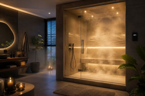 Foto : Stoomcabine, stoomdouche of stoombad: wellness in je eigen badkamer