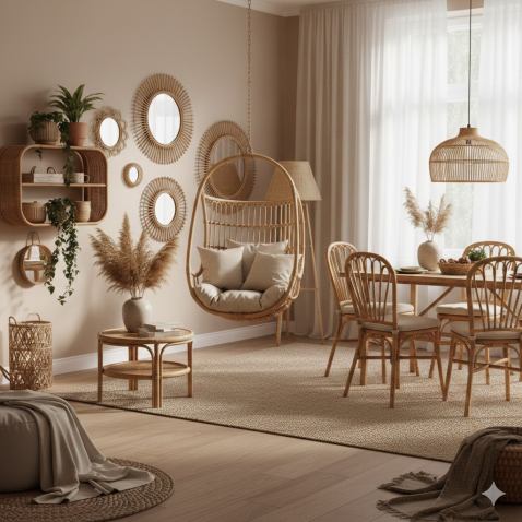 Foto : Rotan als sfeermaker: zo verwerk je rotan in je interieur