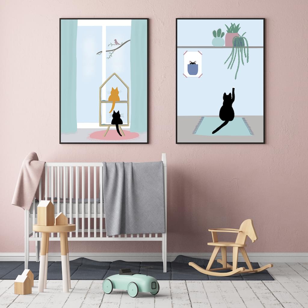 kinderkamer-babykamer-woonaccessoires-poster-kat-mint-illustraties