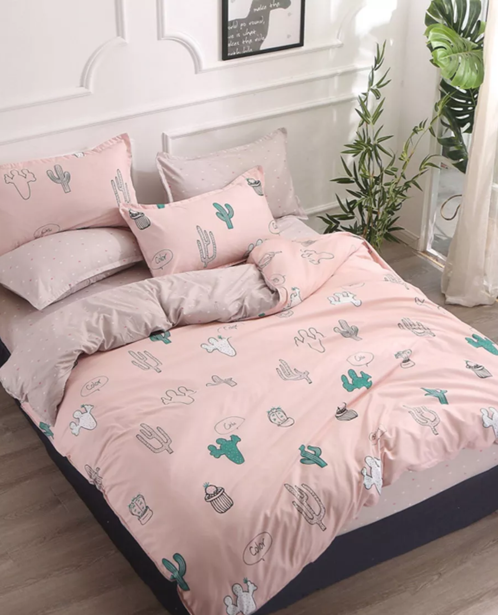 vrolijk-Shein-cactus-roze-beddengoed-dekbedovertrek-mooi-kopen-materiaal-linnen-katoen