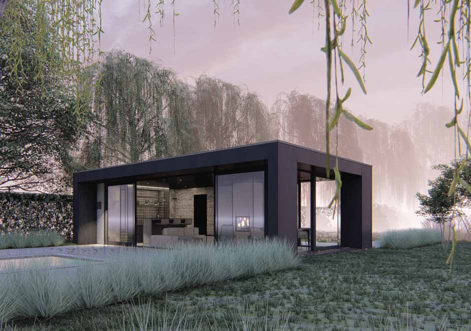 Foto: Poolhouse-bij-zwembad-in-de-mist-Barasso-Barneveld