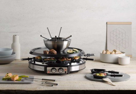 Foto : Raclette, fondue en steengrill ineen