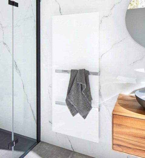 Foto : De Retango designradiator brengt behaaglijke warmte in de badkamer