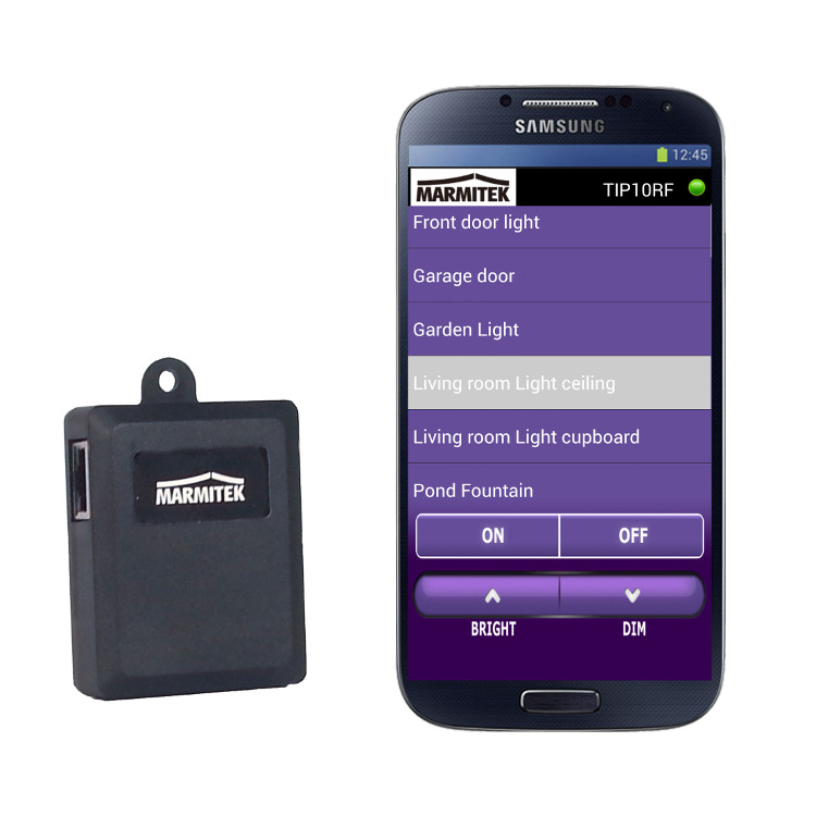 TIP10RF, de nieuwste controller om Marmitek X10 Home Automation aan te sturen met smartphone/tablet via de gratis app.