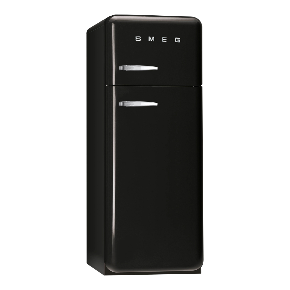 De koel-vriescombinatie FC32APX van Smeg heeft met zijn roestvrijstalen buitenkant een strakke, eigentijdse uitstraling die bij elk type keuken past. Aan de opvallend vlakke buitenkant domineren de twee horizontale handgrepen.  www.witgoedpleintje.nl