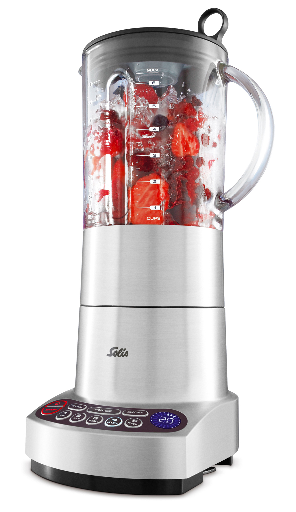 Supersnel blenden met direct een gelijkmatig resultaat? Dat kan, met de professionele techniek van de Solis Master blender en Solis Prestige blender. Supersnel blenden met direct een gelijkmatig resultaat? Dat kan, met de professionele techniek van de Solis Master blender en Solis Prestige blender.